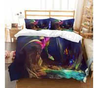 NIOYNJIS Juego de ropa de cama King - Funda de edredón de plumón, juego de funda de microfibra suave con 2 fundas de almohada, el dragón que vive en la cueva antes de la ciudad de los monstruos es
