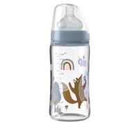 nip 35.063 Weithalsflasche vidrio Boy con gran cuello de botella pezón grupo de silicona 0 leche, 240 ml