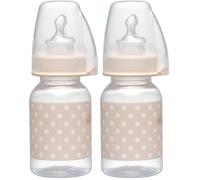 nip Botella estándar PP con tetina anatómica de silicona 0-6 meses, tamaño S, 125 ml (Paquete de 2)