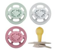 nip - Cherry Green | a partir de 6 meses | Pack de 4 | Chupete para bebé amigable con los dientes y con estilo Chupete duradero hecho de materias primas naturales, rojo/gris
