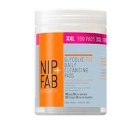 Nip+Fab Glycolic Acid Fix Almohadillas Limpiadoras Diarias para el Rostro con Ácido Hialurónico | Hamamelis | Almohadillas Limpiadoras Exfoliantes AHA | 100 Almohadillas XXL