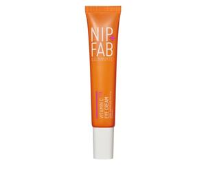 Nip+Fab Vitamin C Fix Eye Cream 10% 15ml, Crema De Ojos Con Vitamina C, Péptidos, Cafeína y Niacinamida Para Una Piel De Debajo De Los Ojos Más Lisa y Luminosa, 3 Formas De Vitamina C