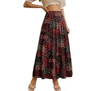 NiPaMi Faldas largas de gasa blancas para mujer, estilo boho, de verano, cintura elástica, plisadas, línea A, falda larga para mujer 2026, XL