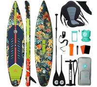 Niphean Tabla De Paddle Surf Hinchable De 380 Cm, Capacidad De 280 Kg, Tabla Padel Surf Touring con Accesorios Completos Y Kick Pad, Estable para Adultos Y Jóvenes, Ideal para Surf Principiantes