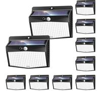 nipify 10 Paquete Luz Exterior Solar, 3 Modos Focos Solares Exterior con Sensor de Movimiento,Impermeable Lamparas Exterior para Jardín, Garaje, Patio, Caminos