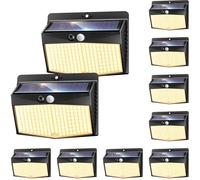 nipify 10 Paquete Luz Exterior Solar, 3 Modos Focos Solares Exterior con Sensor de Movimiento,Impermeable Lamparas Exterior para Jardín, Garaje, Patio, Caminos