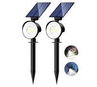 nipify 2 Piezas Luces Solares LED Exterior Jardin, 3 Modos Focos Led Exterior Solares Potente, Impermeable Luz Solar Jardin para Caminos, Patio, Terraza