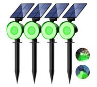 nipify 4 Piezas Luces Solares LED Exterior Jardin, [53 LED/3 Modos] Focos Led Exterior Solares Potente, Impermeable Luz Solar Jardin para Caminos, Patio, Terraza (Verde)