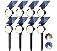 nipify 8 Piezas Luces Solares LED Exterior Jardin, 3 Modos Focos Led Exterior Solares Potente, Impermeable Luz Solar Jardin para Caminos, Patio, Terraza