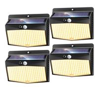 nipify Luces Solares Exterior, 4 Paquete Luces Solares Sensor de Movimiento, 3 Modos Foco Solar Exteriores, IP65 Luz Led Solar Exterior para Jardín, Garaje, Calle, Patio, Caminos