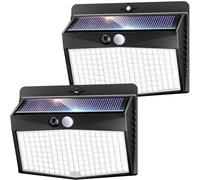 nipify Luz Solar Exterior,3 Modos / 2 Paquete Focos Solares Exterio con Sensor de Movimiento, Impermeable lampara solar exterior para Jardin, Patio, Calle, Patio, Caminos