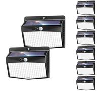 nipify Luz Solar Exterior,3 Modos / 8 Paquete Focos Solares Exterio con Sensor de Movimiento, Impermeable lampara solar exterior para Jardin, Patio, Calle, Patio, Caminos