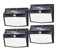 nipify Luz Solar Exterior con Sensor de Movimiento,3 Modos / 4 Paquete Focos Solares para Exterior, Impermeable Luces Solares Led Exterior para Jardín, Garaje, Calle, Patio, Caminos