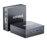 NiPoGi Mini PC Gamer AMD Ryzen 5 5560U(6C/12T/Max 4.0GHz/Mejor Que 5500U) Mini Computadora,16GB DDR4(Doble Canal) 512GB SSD Dual Ethernet RJ45/Tipo C/HDMI/3 Pantalla/WiFi5 para Oficina Comercio
