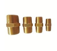 Nippel hexagonal, conector con rosca macho Stainless Steel Male Hex Nipple Fitting Pack of 5 Multiple Sizes for Water Home Garden(1l4 BSPT To 1l4 BSPT)