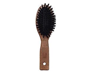 nippes Solingen Cepillo neumático para cabello fino o sensible, mezcla de crin/nailon, cojín de goma que proporciona un movimiento suave y elástico, mango de haya marrón oscuro, pequeño, ovalado