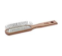 nippes Solingen Cepillo neumático para el pelo de 7 filas, pasadores de acero para cabeza esférica, circulación sanguínea del cuero cabelludo, mango de madera de haya, generando plenitud natural y