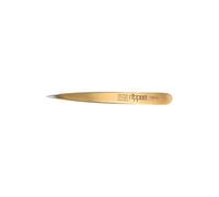 nippes Solingen Pinzas con punta estrecha | acero inoxidable para muelles | 9,5 cm | doradas | pinzas para depilar cejas | pinzas puntiagudas | para depilación precisa | Fabricado en Alemania