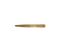 nippes Solingen Pinzas con punta oblicua, acero inoxidable, 9,5 cm, bañadas en oro, pinzas para depilar cejas, pinzas oblicuas, para una depilación precisa, fabricadas en Alemania