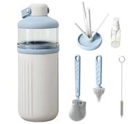 Nipple Cleaning Brush, Bottle Scrub Tool, Portable Brush Set, Food Grade Silicone Cleaner Compact Design for Wide Mouth Glass Bottles Kitchen Sink Home Travel Feeding Accessories 20.7x7.2cm