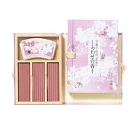 Nippon Kodo Estuche con Incienso e Incensario Shiawase, Flor de Cerezo, 36 barritas - Incienso Japonés