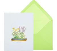 NIQUEA.D Tarjetas de notas en caja, plantas debajo de cloche, incluye un interior personalizable en blanco y sobre a juego, juego de 10 (NBB-0021)