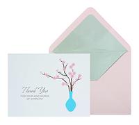 NIQUEA.D Tarjetas de notas en caja, ramas de flor de simpatía, incluye un interior personalizable en blanco y sobre a juego, juego de 10 (NBB-0016)