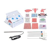 NIRADI Kit de Caja de Entrenamiento simulada laparoscópica, Caja de Entrenamiento para cirugía laparoscópica, simulador laparoscópico portátil Plegable con cámara HD de Barra Recta