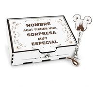 NIRALIS Caja Sorpresa Viaje Llave Disney | Sorpresa Disney Personalizada | Tarjeta Regalo en Forma de Llaves | Anuncio de Viaje a Disneyland | Regalo Personalizado Comunión (Blanco, Personalizado)