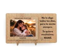 NIRALIS Cuadro personalizado con foto marco fotos 10x15 para mamá frase Siempre juntas y dedicatoria Te quiero muchísimo, regalo madre especial familiar - 30 x 17,5 cm