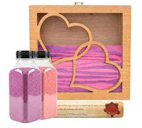 NIRALIS Kit Ritual de Arena para Boda con Marco Corazones - Ceremonia Simbólica de Amor - Incluye 2 Colores de Arena (800g c/u) - Regalo San Valentin - Modelo Roble (Roble, Rosa/Morado)