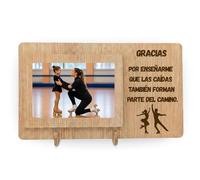 NIRALIS Marco de fotos con frase para entrenador - Regalo fin de temporada equipo infantil - Agradecimiento entrenador fútbol, baloncesto, karate, voleibol o gimnasia (Patinaje)