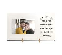 NIRALIS Marco de fotos con frases originales - Marco fotos 10x15 - Regalo parejas, regalo madre, regalo padre - Cuadro presonalizado con foto (Mejores momentos)