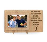 NIRALIS Marco de fotos entrenador tenis regalo original para profesor coach o monitor con frase de agradecimiento y fotografía 10x15, detalle personalizado - 30 x 17,5 cm (tenis)