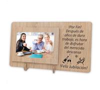 NIRALIS Tarjeta Regalo Jubilación | Regalo Original Jubilación | Feliz Jubilacion | Marco Foto con Detalles Jubilacion (Jubilados)
