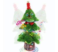 Nircho Árbol de Navidad cantando y bailando, 14.5" grabación Aprender a hablar Árbol de Navidad de peluche, muñeca de peluche bailando eléctrico con música y luces (tipo batería), niños