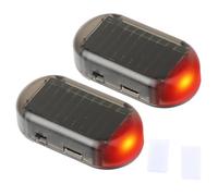 NIRJIK Alarma Solar Falsa LED 2 Piezas Competitiva Con Alarma de Coche Dummy Intermitente USB Para Coche Moto Scooter Eléctrico Protección Anti Vandalismo Seguro