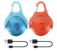 NIRJIK - Lote de 2 collares luminosos para perros LED recargables USB, luces para perros y noche, seguridad impermeables IPX8 con 4 modos de iluminación, alta visibilidad para paseos nocturnos