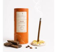 Nirmalaya Varillas de Oud Dhoop 100% Naturales para Pooja, 40 palitos de bambú para el hogar/Oficina, Dhup para Puja con Soporte de Soporte, lo Mejor para fragancias de Larga duración