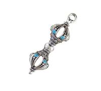 NIRNHYRUR Collar de Esmeraldas Mortero Vajra Dorge Phurba, 1 Pieza de latón Tibetano Collar Colgante Budismo mortero Llavero Adorno 26772