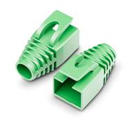 NIRNHYRUR Funda Protectora Protectores de Enchufe for Cable RJ 45, 100 Unidades, Cat6A/Cat7, Ethernet, RJ45, Tapa protección for Conector(Green)