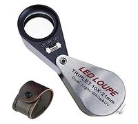 NIRNHYRUR Lupa de joyería Lupa de joyería, Lupa joyero con Aumento 10X,20X,30X, Lente Triple 6 Luces LED 21mm for Gemas, Joyas y Monedas(10X)