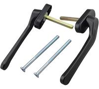 NIRNHYRUR manivela Cerraduras de Ventana, Puerta giratoria Aluminio Estilo Europeo y Accesorios Cerradura(Svart)