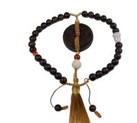 NIRNHYRUR Pulsera Colgante de Coche la Paz Madera agar Blanca Vietnam Nha Trang 8 mm con Nudo