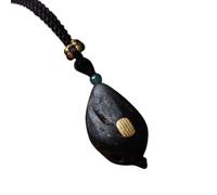 NIRNHYRUR Pulsera Colgante vietnamita de Forma Natural Madera agar Nha Trang con Cinco inscripciones Sutra Collar Grado Fregadero