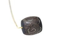 NIRNHYRUR Pulsera Cuenta de Barril Madera agar Blanca Nha Trang Vietnam, Collar con Colgante Chapado en Oro 24 Quilates, abalorio Que trae Fortuna