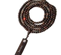 NIRNHYRUR Pulsera Cuentas de oración Madera agar Blanca Hainan 4 mm con Colgante talismán la Fortuna Primera Calidad, Grado hundimiento