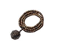 NIRNHYRUR Pulsera Cuentas marcadas con dragón de 5/5 cm combinadas Colgante Cadena suéter Rosario múltiples Vueltas 8/9 mm Auténtica Madera agar Daragan Indonesia