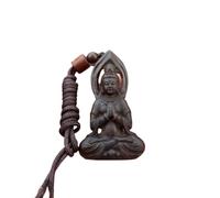 NIRNHYRUR Pulsera Daraqan Agarwood Natural Vintage Artesanía Madera Maciza Tallada Hueco Buda Luz Guanyin Colgante Amuleto
