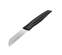 Nirosta Basic Cuchillo para Verdura 17 cm, Hoja Curva de 7 cm de Acero Inoxidable, Óptimo para Picar, Trocear y Pelar Verduras con Facilidad Mango de Plástico Negro, Agarre Cómodo, 1 ud.
